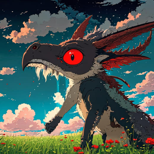 Meadow dragon illustration