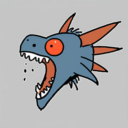 Roaring dragon doodle